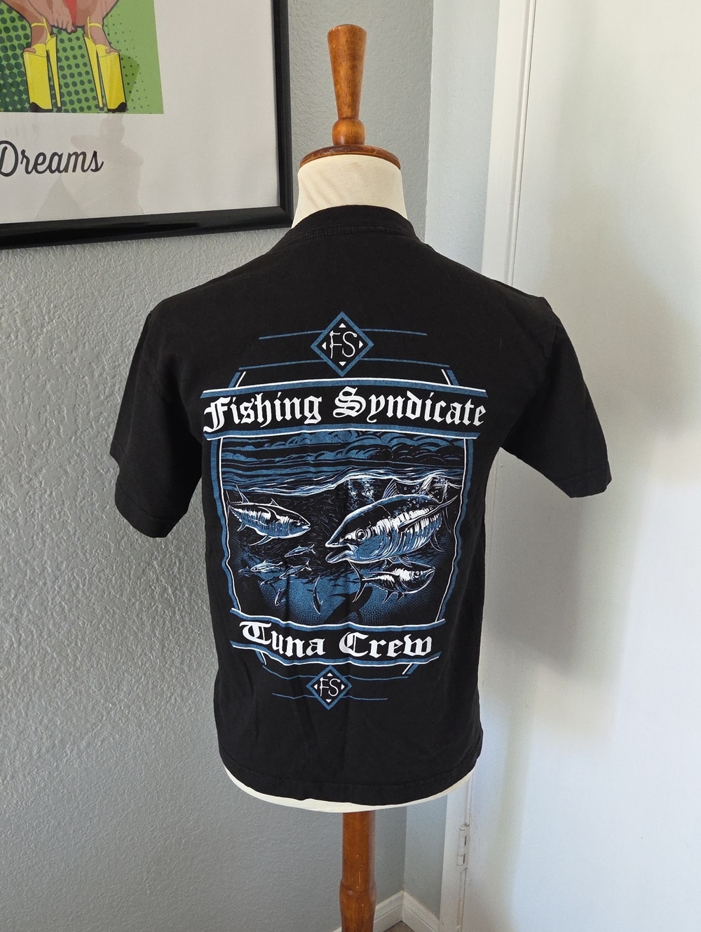 Fishing Syndicate Tuna Crew Graphic Tee - Black/Blue Small